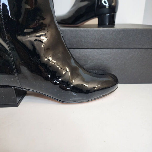 J. Crew Italian Black Patent Leather Boots Women's SZ 5 - #BM706 - New in Box! - Picture 3 of 9